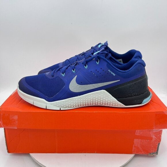 Nike Metcon 2 Flywire Men Size 14 835438-404 Blue Cross Trainer Crossfit Shoes - Picture 1 of 12